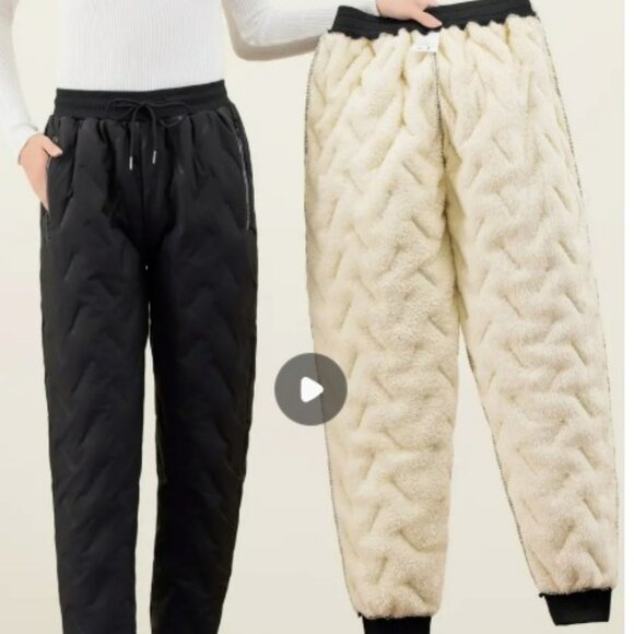 Pants - Fleece-Lined Joggers - Black outsite - XL - NWOT